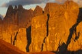 Rocks enlightened by the setting sun, Dolomites, Italy