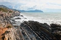 Rocks eroded by the sea