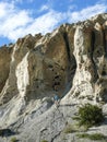 Rocks eroded by water between Ngawal and Bhraka, Nepal Royalty Free Stock Photo