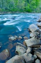 Rocks in Flowing Water in the Forest