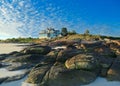 Gloucester Massachusetts shoreline house rocks