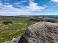 View of the landscape around Stanage Edge in the Peak District, UK