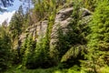 Rocks in a forest in the National Park Bohemian Switzerland, Czech Republ Royalty Free Stock Photo