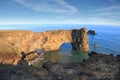 Rock arch at Dyrholaey coast, South Iceland. Royalty Free Stock Photo