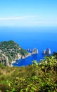 Rocks formations Faraglioni, Island Capri, Gulf of Naples, Italy, Europe Royalty Free Stock Photo