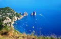 Rocks formations Faraglioni, Island Capri, Gulf of Naples, Italy, Europe Royalty Free Stock Photo