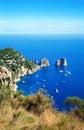 Rocks formations Faraglioni, Island Capri, Gulf of Naples, Italy, Europe Royalty Free Stock Photo