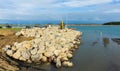 Rocks At Foxton Beach Wharf High Tide