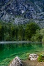 Rocks in Green Water of Lake Bluntausee in Salzbuger Land, Austria