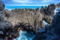 Rocks and grottoes at coast of Atlantic