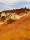 Rocks hill of natural ochre in rustrel Roussillon in Luberon Provence France