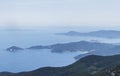 Rocks and hills, sea and fog. Croatia