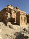 The rocks in the historic city of Petra in Jordan