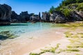 Rocks at Horseshoe Bay on the island of Bermuda Royalty Free Stock Photo