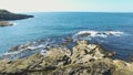 Rocks Irish Sea Atlantic Ocean on coastline Giants Causeway Co. Antrim Northern Ireland Royalty Free Stock Photo