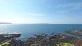 Rocks Irish Sea Atlantic Ocean on coastline Giants Causeway Co. Antrim Northern Ireland Royalty Free Stock Photo