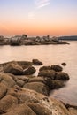 Rocks of the Island of Arousa in Galicia, Spain Royalty Free Stock Photo