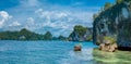 Rocks Landscape in Kabui Bay near Waigeo. West Papuan, Raja Ampat, Indonesia Royalty Free Stock Photo