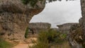 Rocks of large dimensions in the middle of the field. Rocky figures in the middle of nature. Cuenca