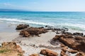 Rocks in Le Bombarde beach Royalty Free Stock Photo