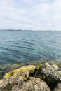 Rocks by the Mediterranean sea on the island of Ibiza in Spain, Royalty Free Stock Photo