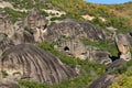 Rocks at the Meteora rock monastery area in Thessalia, Greece Royalty Free Stock Photo