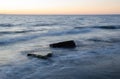 Rocks in milky water