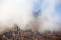 Rocks in the morning mist