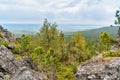 Rocks on mountain Kachkanar. The Urals. Russia