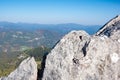 Rocks with mountain`s panorama, Puchberg am Schneeberg, Austria