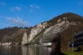 Meuse river rock Dinant, Wallonia, Belgium