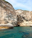 Rocks near Bonifacio Town in Corsica France from the sea Royalty Free Stock Photo