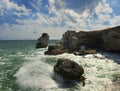 The rocks near Tyulenovo, Black sea, Bulgaria Royalty Free Stock Photo