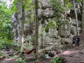 Rocks near Zloty Potok in Poland called Diabelskia Mosty (Devil's Bridges) often used for climbing training