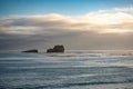 Rocks in the ocean along the Pacific Coast Highway Royalty Free Stock Photo