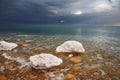 Rocks, overgrown with salt Royalty Free Stock Photo