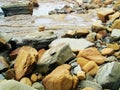 Rocks on pacific shoreline