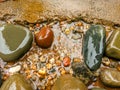 Rocks pattern in rock garden.smooth rocks formation