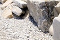 Rocks and pebbles texture on the beach