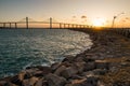 Newton Navarro Bridge in Natal City on Sunset Royalty Free Stock Photo