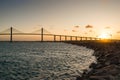 Newton Navarro Bridge in Natal City on Sunset Royalty Free Stock Photo