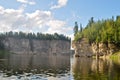 Rocks on the river Schugor in the Komi Republic.