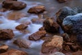 Rocks and river shot using slow shutter