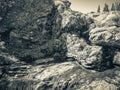 Rocks And River Water Of Beautiful Waterfall Rjukandefossen Hemsedal Norway