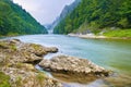 Rocks riverbank mountains Dunajec River mountainside Royalty Free Stock Photo