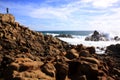 Rocks and the rough ocean at the Yallingup Beach in Western Australia