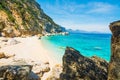 Rocks and sand in Cala Mariolu Royalty Free Stock Photo