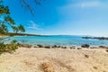 Rocks and sand in Le Bombarde beach in Alghero Royalty Free Stock Photo