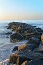 Morning at the south end of Tybee Island beach Royalty Free Stock Photo