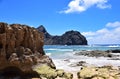 The beach on Ponta da Calheta, Porto Santo Island, Madeira, Portuga Royalty Free Stock Photo